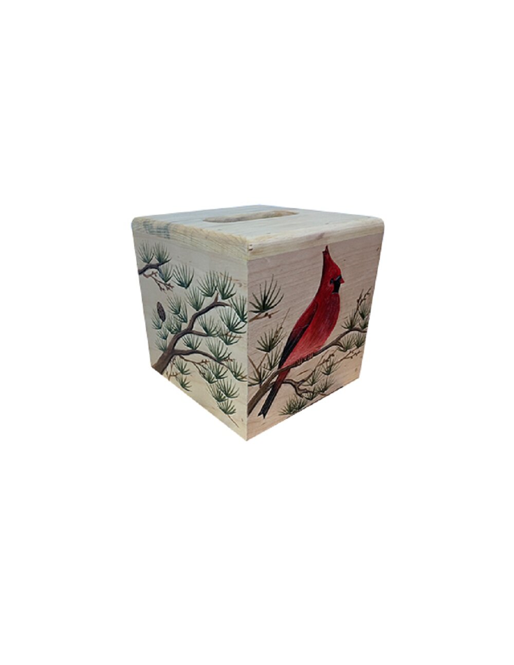 Tissue Box Cover, Hand Carved Ceramic Birds and Blossoms Square Tissue Box  Holder MADE to ORDER 