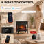 Smart Electric Fireplace Stove with 5-Colour Flame, Black
