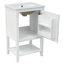 Meuble-lavabo de 20 po avec lavabo et porte d'armoire à fermeture douce, support de rangement, tablette ouverte et plateau en céramique