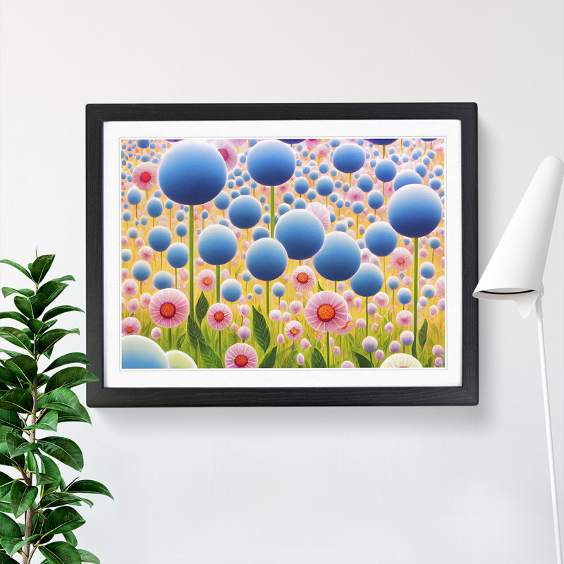 Extraordinary Flower Market - Single Picture Frame Print, 46cm H x 64cm W x 2cm D, Black