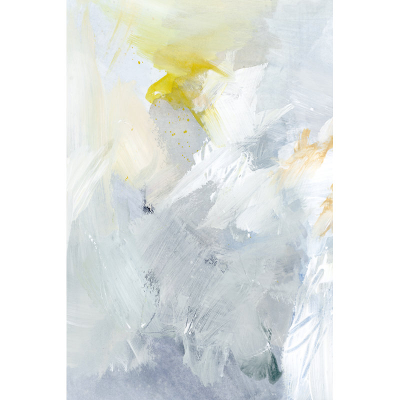 Canary And Sky II by Victoria Barnes - Painting on Canvas, 46 cm H x 30 cm W, Black Floater Framed