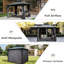 Pavillon de jardin en aluminium et métal avec double toit et rideau, idéal pour la terrasse, la cour, la terrasse, le toit en acier galvanisé gris, gris divertissement