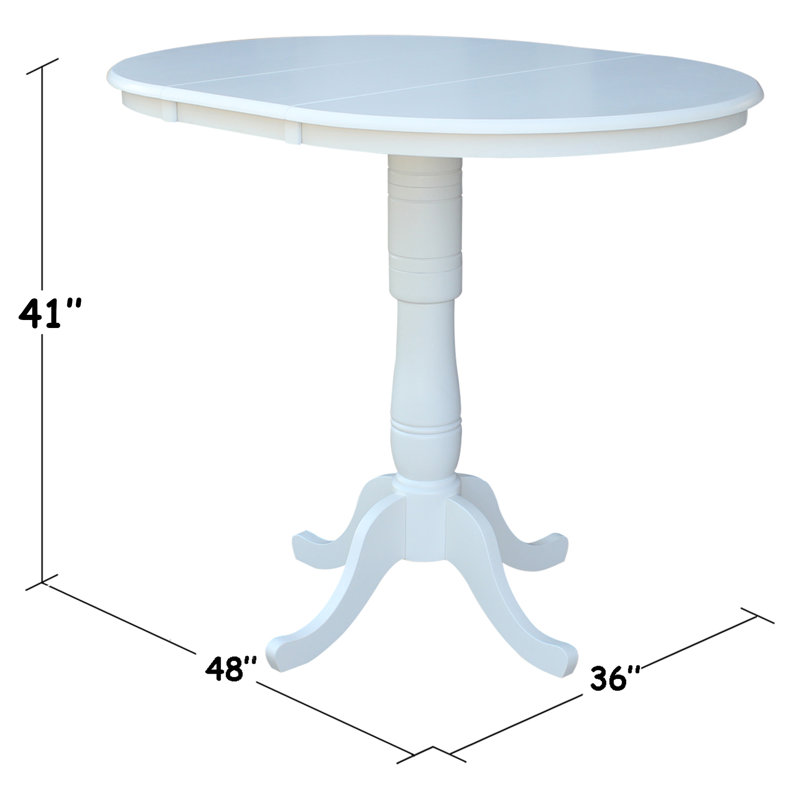 Table de salle à manger à hauteur de bar Dragana, Blanc / blanc