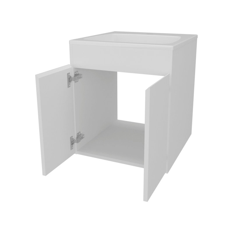 White Bathroom Vanity With Two Doors, White
