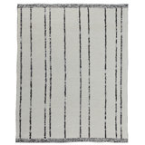 Wool Striped Area Rug in Ivory