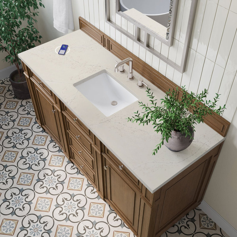 Bristol 60'' W Single Vanity, Saddle Brown, Siberian