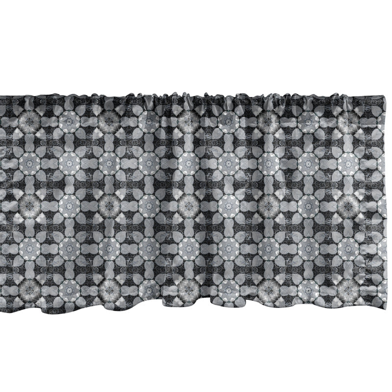 Cantonnière Ambesonne - noir et gris - ensemble de 2 - foncé 92962, L 54 po x L 12 po