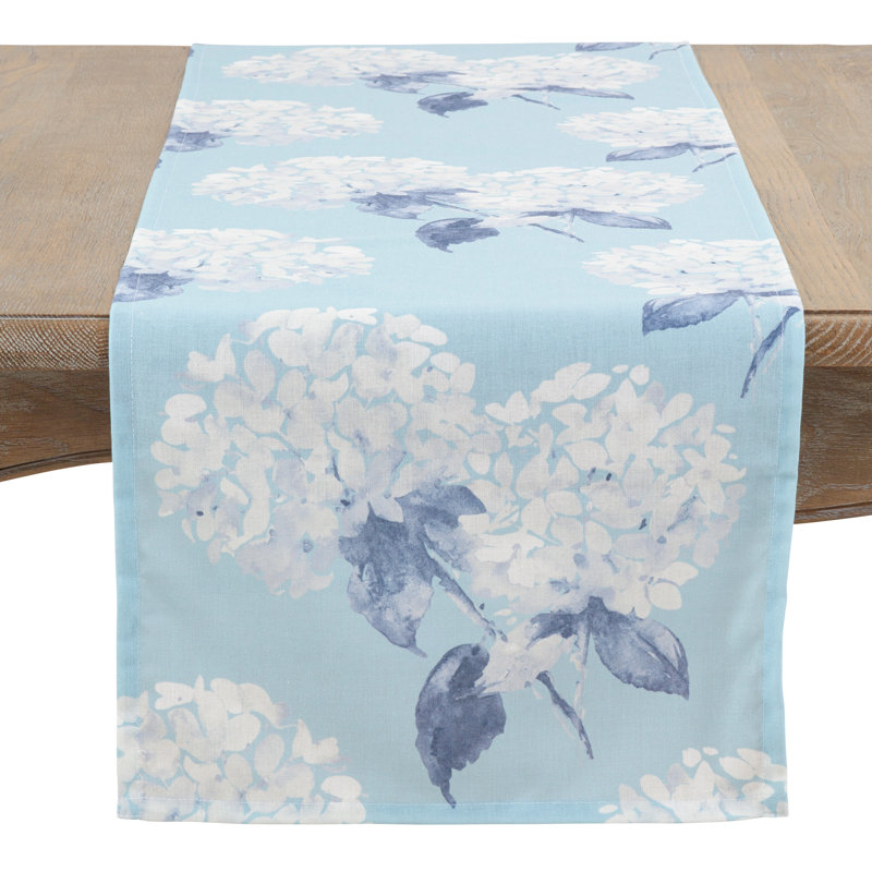 Chemin de table hortensia Paderne, 16 po x 120 po