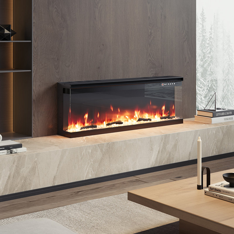 Flores 50inch Recessed/Freestanding Electric Fireplace, 43.9cm H x 127cm W x 19.9cm D