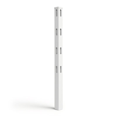 Poteau de coin en vinyle de 7 pi pour ranch, poteau de clôture en PVC blanc avec capuchon, installation facile et pièces de rechange durables en vinyle résistant aux rayons UV pour ranch à cheval, cour et ferme, simple