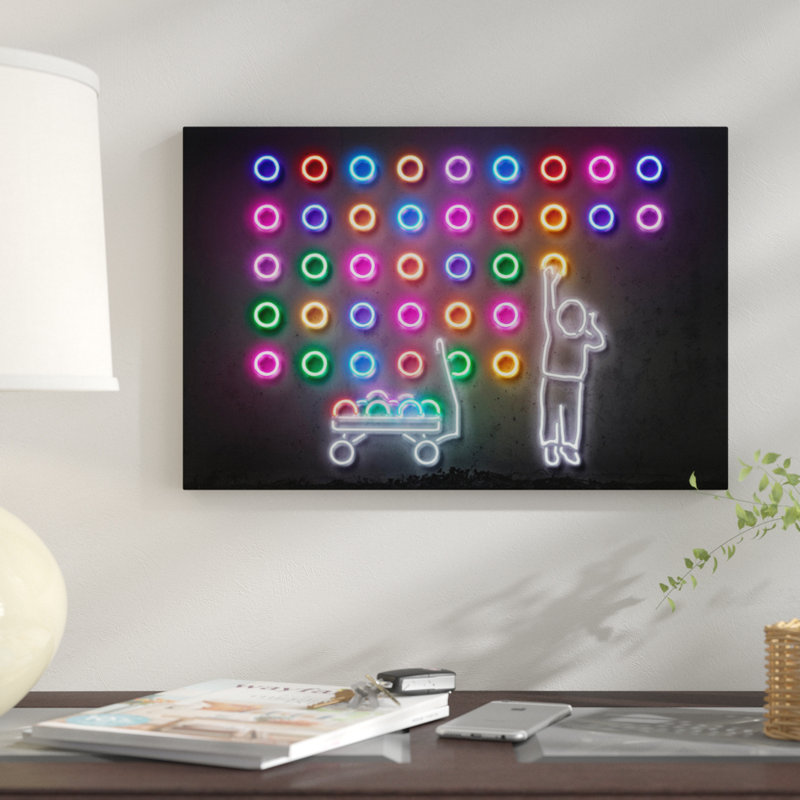 «Dots», impression sur toile, H 12 po x l 18 po x P 1,5 po, Toile tendue, Pas de tapis