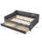 Daybed with Drawers Upholstered Tufted Sofa Bed, with Button on Back and Piping on Waved Shape Arms-1364484795-1364484797