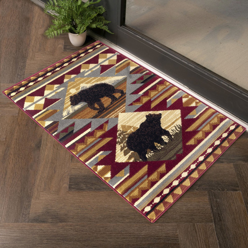 5 ft. 3 in. x 7 ft. 3 in. Lodge Area Rug, Rectangle 7'3" x 5'3"