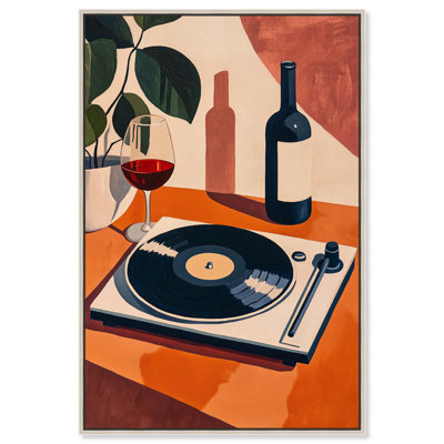 Vinyl and Wine Canvas by Art Remedy