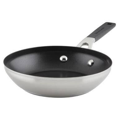 KitchenAid 8.25 Stainless Steel 5-Ply Clad Nonstick Fry Pan in