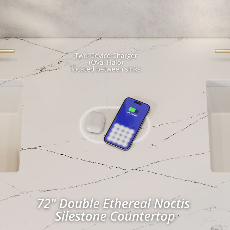Breckenridge 72'' W Double Vanity, Ethereal Noctis, Bright White