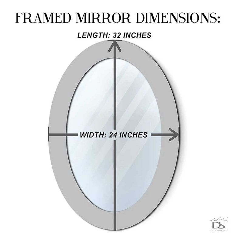 Rubie Manufactured Wood, Glass Oval Wall Mirror, Blue