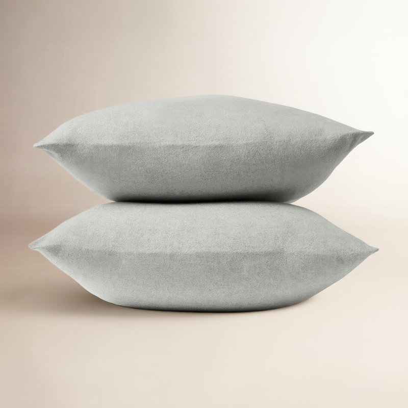 Cloud Flannel Pillowcase, King Pillowcase, Pale Gray Heather