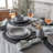 over&back Rimmed 16-Piece Semi Hand-Finished Stoneware Dinnerware Set, Service for 4-99305503