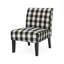 Chaise sans accoudoirs en tissu noir et blanc à 4 pieds