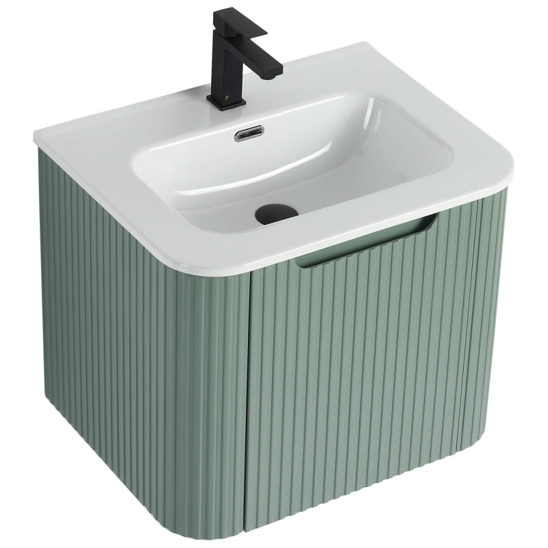 Meuble-lavabo moderne Caskvalley, Vert menthe