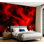 Papier peint adhésif abstrait noir et rouge à l'encre acrylique et fantaisiste, avec motifs tourbillonnants chaotiques, papier autocollant amovible, contact mural pour salon, chambre à coucher H 69 po x l 96 po