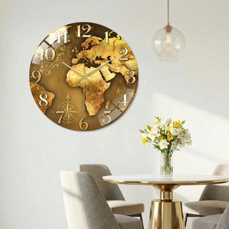Horloge murale en verre, 40 x 40 cm (15,7 x 15,7 pouces)