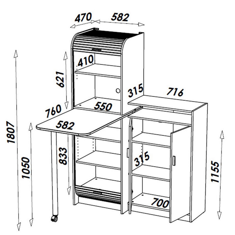 Ryland 180.7cm Kitchen Pantry
