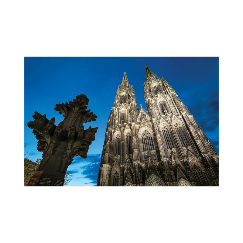 Kreuzblume in Front of the Cologne Cathedral, North Rhine-Westphalia, Germany 1 Piece Wrapped Canvas Wall Art