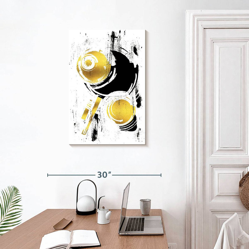 Avery, peinture abstraite dorée, H 30 po x l 20 po
