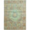 Hand Knotted Wool Area Rug in Green And Light Blue