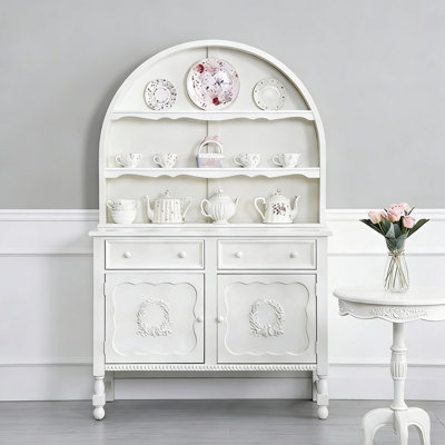 Exquisite Arch -Shaped Solid Wood Buffet Table