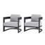 Fauteuils club d'extérieur en aluminium avec coussins en oléfine Hoerner