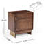 Walnut Tone Wooden Bedside Table Equipped With Single Storage Drawer