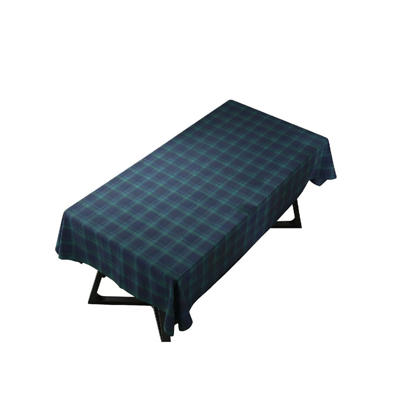British Tartan Rectangular Tablecloth 140x260cm , Blue Green