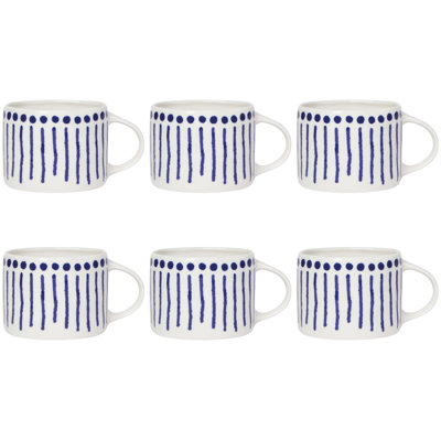 Set of 6 Porcelain Mug 12oz