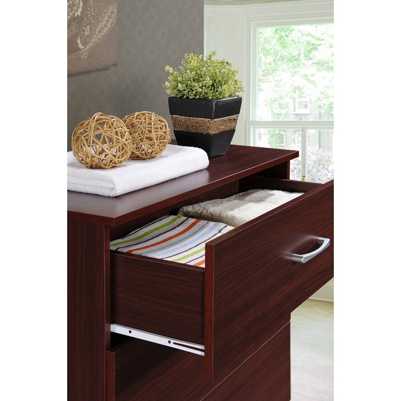 Harry 35.43'' W 3 - Drawer Dresser, Mahogany