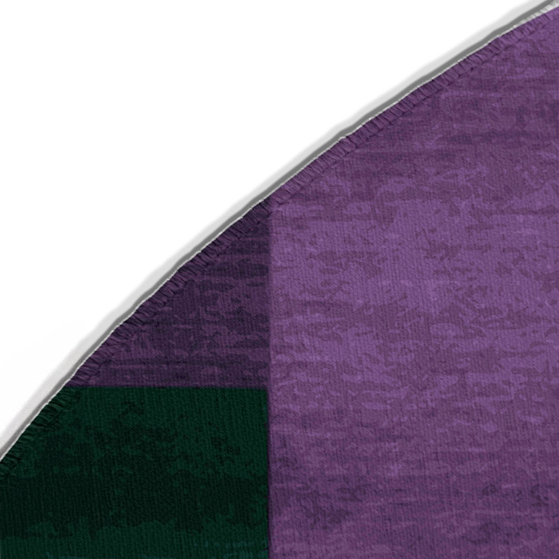 Tapis intérieur / extérieur mauve à carreaux, Rond 5 pi