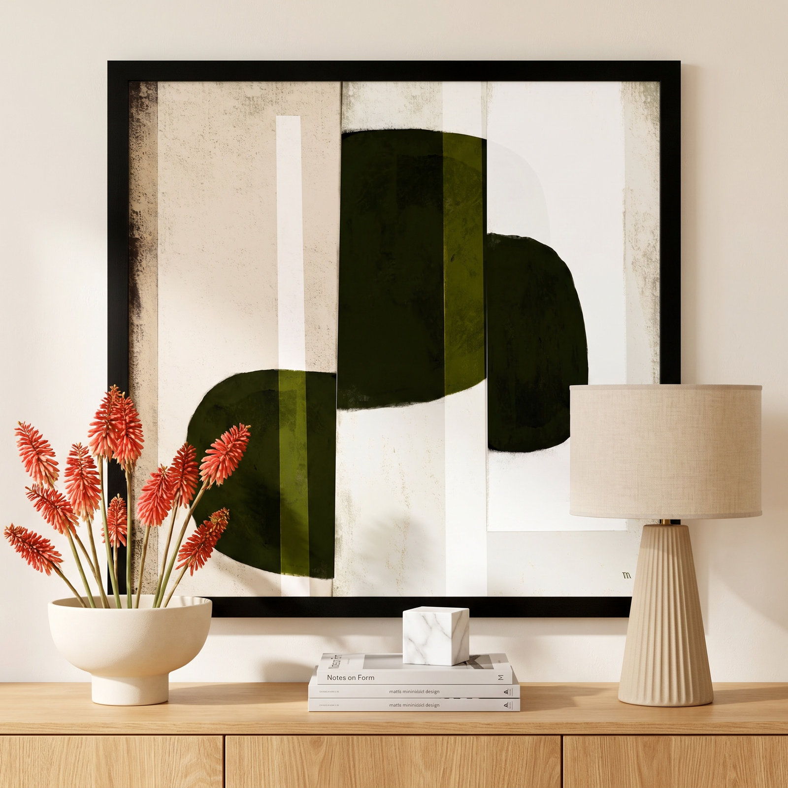 Collage 2 Painting, 36" H x 36" W x 1.25" D, Black Framed Paper
