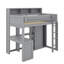 Lit mezzanine simple avec tablettes et garde-robe-702283793