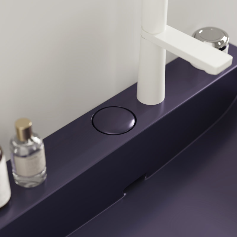 Meuble-lavabo 24 po avec lavabo en céramique, Noir, Mauve