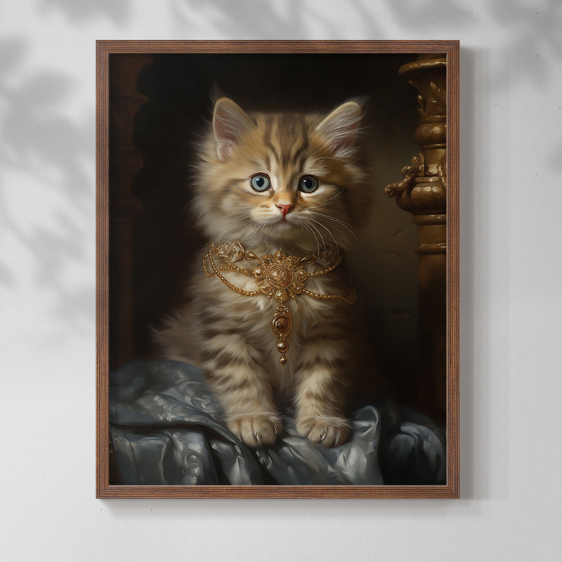 ANIMALS Series CC - reproduction encadrée de qualité supérieure - prête à être accrochée - aucun clou requis, Noyer