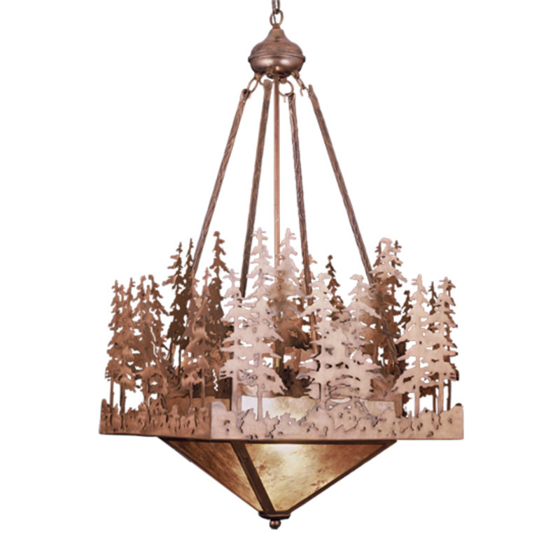 Luminaire suspendu 72 po, Argent argent, Cuivre antique