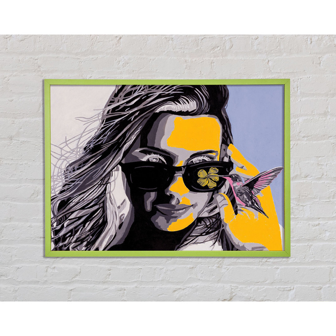 Angeleena Frau Sonnenbrille Popart - Einzelner Bilderrahmen Kunstdrucke