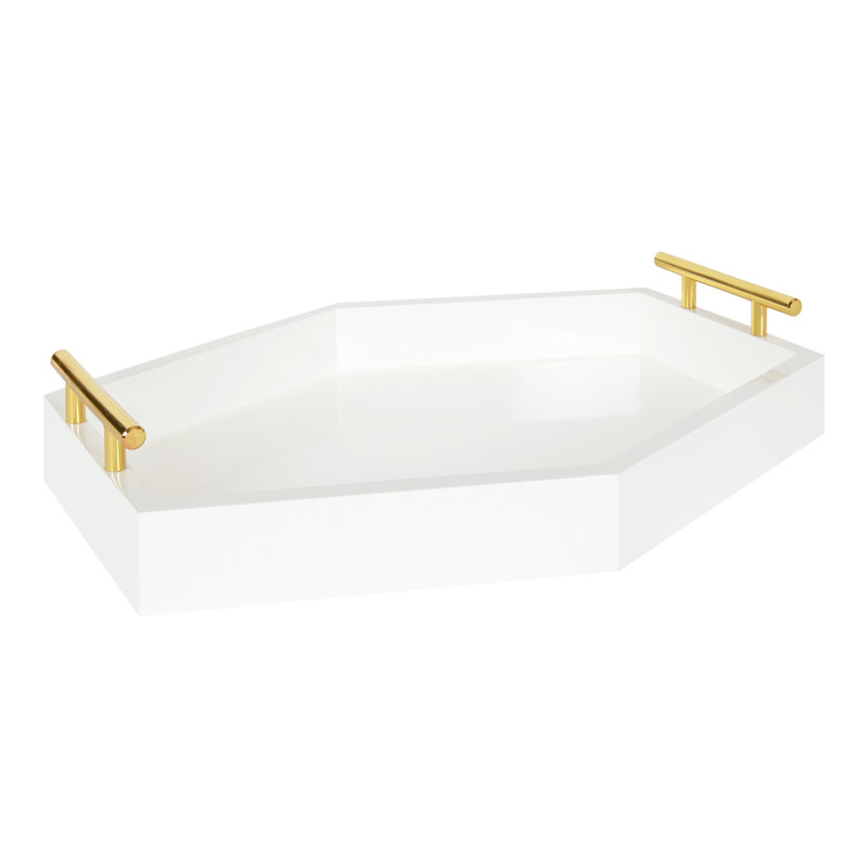 Plateau de repose-pieds hexagonal Norvan, Blanc