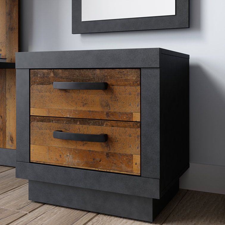 50cm W Solid + Manufactured Wood Bedside Table