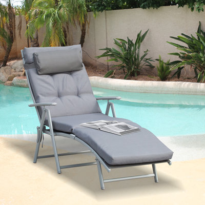 Fauteuil inclinable d'extérieur Arlmont & Co. avec coussin inclinable et dossier réglable