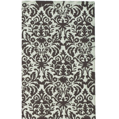 Hand Hooked Wool Pile Damask Rug