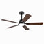 Ventilateur de plafond intelligent d'intérieur / extérieur de 52 po avec lumière, 6 pales noir / noyer à double finition, télécommande et contrôle de l'application, DEL à intensité variable, moteur à courant continu silencieux à 6 vitesses, réversible-682820160