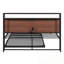 Structure de lit double pleine grandeur avec lit gigogne et ports USB-735734437